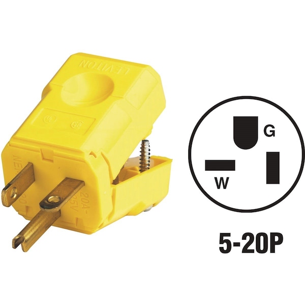 20A 125V 3-Wire 2-Pole Python Cord Plug